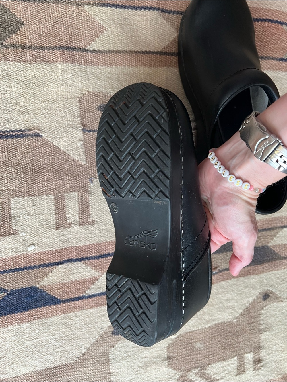 Dansko Black Leather Slip-On Clogs 40 - Picture 8 of 10